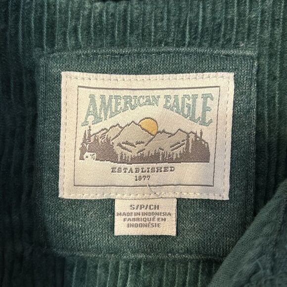 American Eagle Corduroy Crop Hoodie Small - Picture 2 of 6